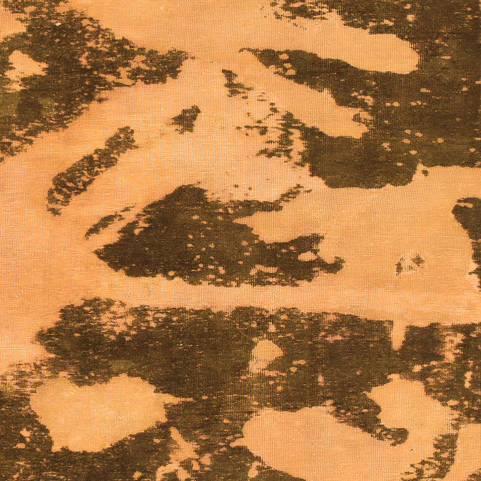 Square Machine Washable Abstract Orange Modern Area Rugs, wshabs980org