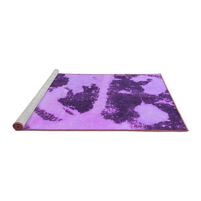 Sideview of Machine Washable Abstract Purple Modern Area Rugs, wshabs980pur