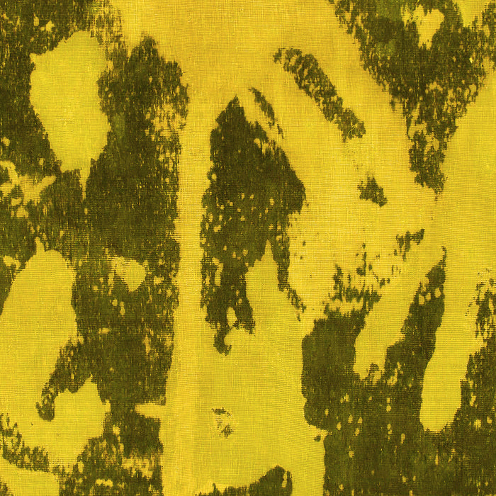 Square Machine Washable Abstract Yellow Modern Rug, wshabs980yw