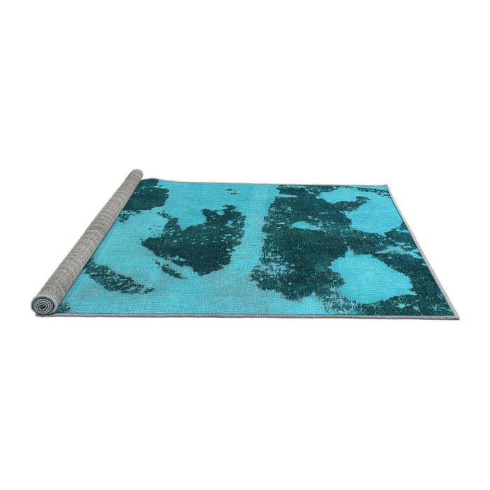 Sideview of Machine Washable Abstract Light Blue Modern Rug, wshabs980lblu
