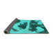 Sideview of Abstract Turquoise Modern Rug, abs980turq