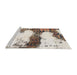 Sideview of Machine Washable Abstract Champagne Beige Rug, wshabs981