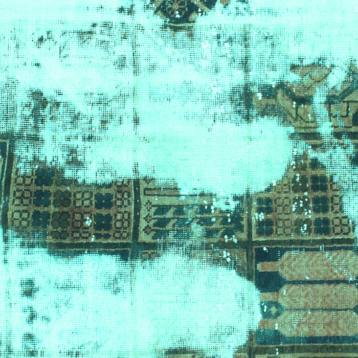 Abstract Turquoise Modern Rug, abs981turq