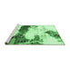 Sideview of Machine Washable Abstract Emerald Green Modern Area Rugs, wshabs981emgrn