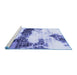 Sideview of Machine Washable Abstract Blue Modern Rug, wshabs981blu