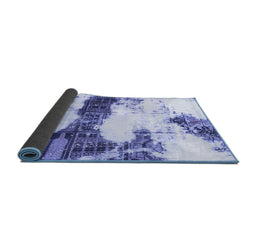 Sideview of Abstract Blue Modern Rug, abs981blu