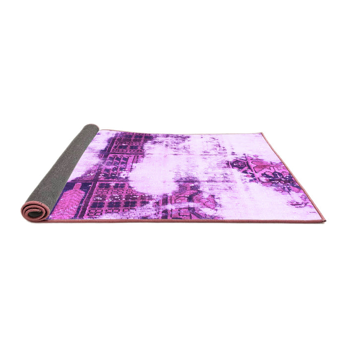 Sideview of Abstract Purple Modern Rug, abs981pur
