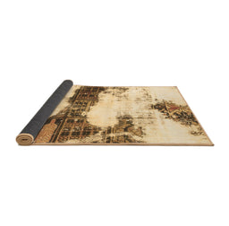 Sideview of Abstract Brown Modern Rug, abs981brn