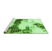 Sideview of Machine Washable Abstract Green Modern Area Rugs, wshabs981grn