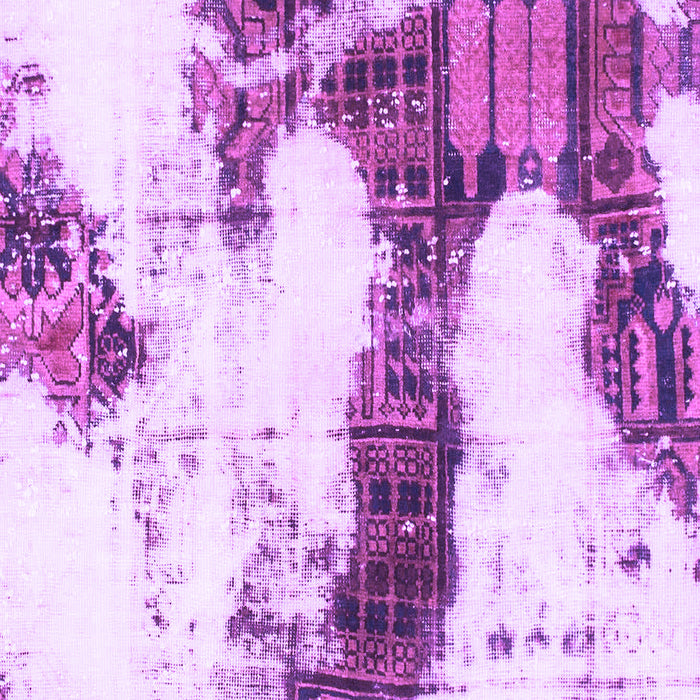 Square Machine Washable Abstract Purple Modern Area Rugs, wshabs981pur