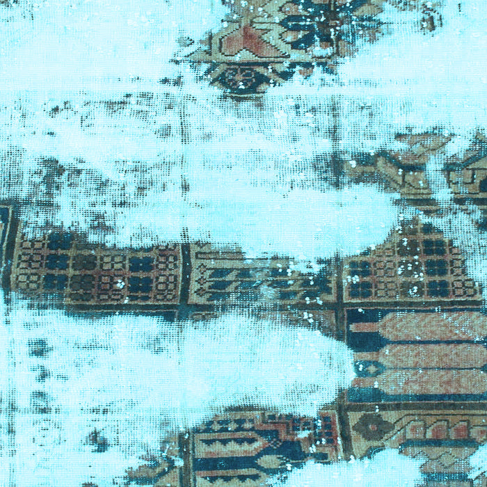 Square Abstract Light Blue Modern Rug, abs981lblu