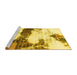 Sideview of Machine Washable Abstract Yellow Modern Rug, wshabs981yw