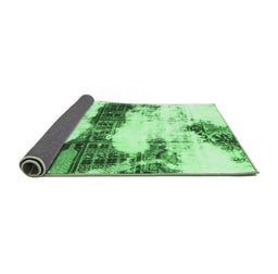 Sideview of Abstract Emerald Green Modern Rug, abs981emgrn