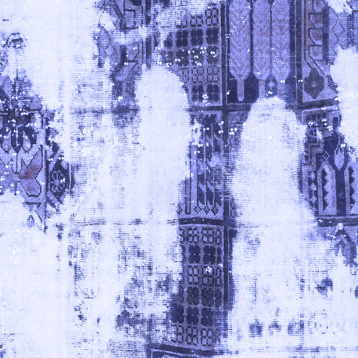 Square Abstract Blue Modern Rug, abs981blu