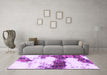 Machine Washable Abstract Purple Modern Area Rugs in a Living Room, wshabs981pur