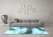 Machine Washable Abstract Light Blue Modern Rug in a Living Room, wshabs981lblu