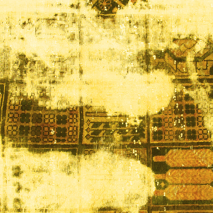 Abstract Yellow Modern Rug, abs981yw