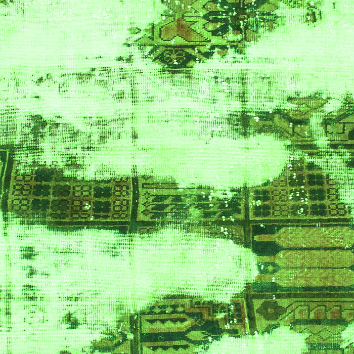 Square Abstract Green Modern Rug, abs981grn