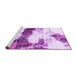 Sideview of Machine Washable Abstract Purple Modern Area Rugs, wshabs981pur