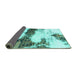 Sideview of Abstract Turquoise Modern Rug, abs981turq