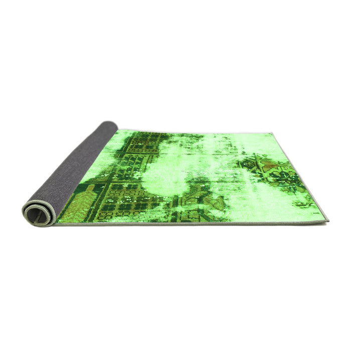 Sideview of Abstract Green Modern Rug, abs981grn