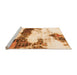 Sideview of Machine Washable Abstract Orange Modern Area Rugs, wshabs981org