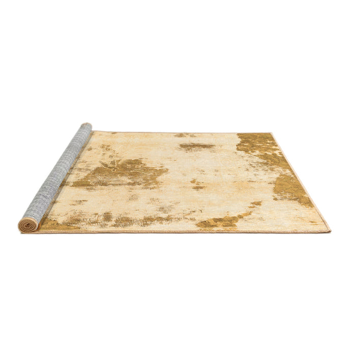 Sideview of Machine Washable Abstract Brown Modern Rug, wshabs982brn