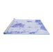 Sideview of Machine Washable Abstract Blue Modern Rug, wshabs982blu