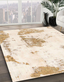 Abstract Brown Modern Rug in Family Room, abs982
