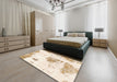 Abstract Brown Modern Rug in a Bedroom, abs982