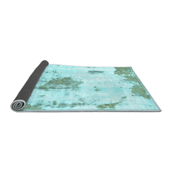 Sideview of Abstract Light Blue Modern Rug, abs982lblu