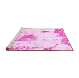 Sideview of Machine Washable Abstract Pink Modern Rug, wshabs982pnk