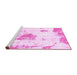 Sideview of Machine Washable Abstract Pink Modern Rug, wshabs982pnk