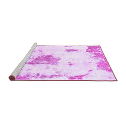 Sideview of Machine Washable Abstract Purple Modern Area Rugs, wshabs982pur