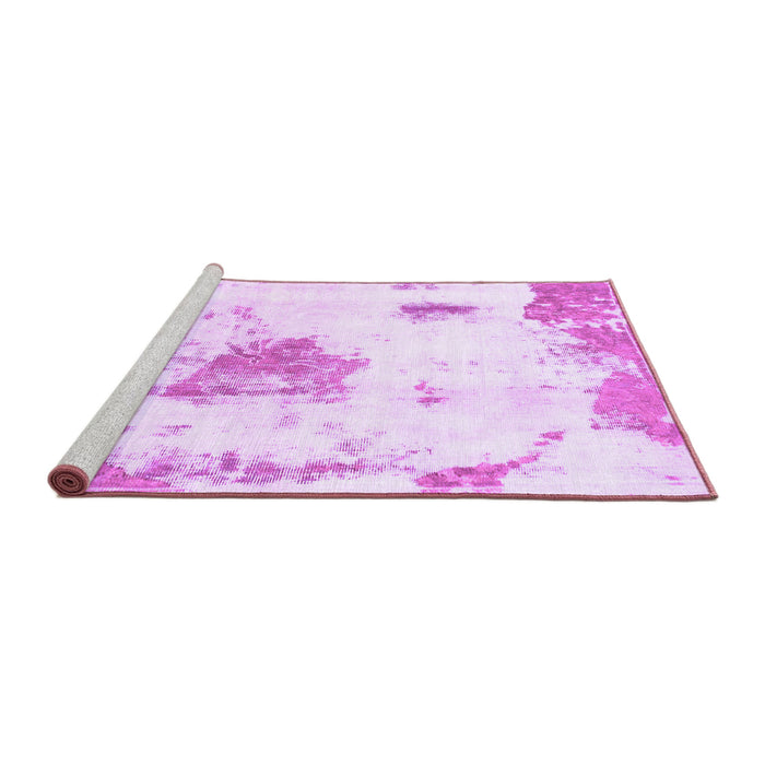 Sideview of Machine Washable Abstract Purple Modern Area Rugs, wshabs982pur