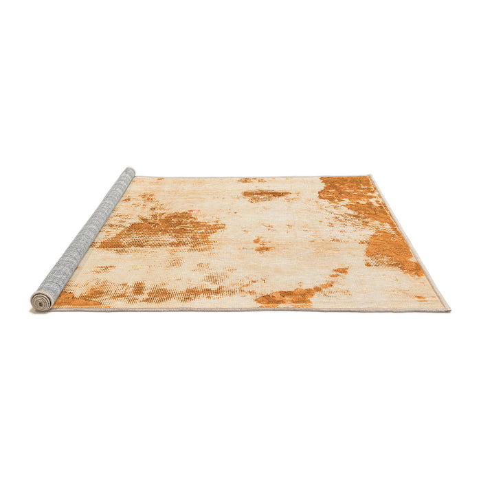 Sideview of Machine Washable Abstract Orange Modern Area Rugs, wshabs982org