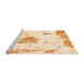 Sideview of Machine Washable Abstract Orange Modern Area Rugs, wshabs982org