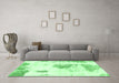 Machine Washable Abstract Emerald Green Modern Area Rugs in a Living Room,, wshabs982emgrn