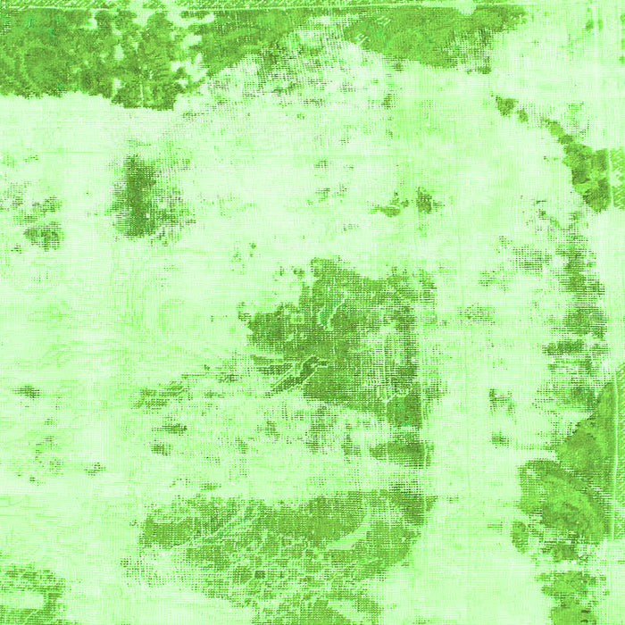 Square Abstract Green Modern Rug, abs982grn