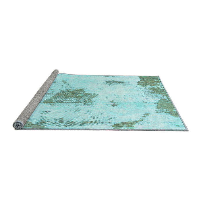Sideview of Machine Washable Abstract Light Blue Modern Rug, wshabs982lblu