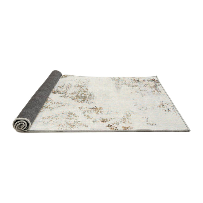 Sideview of Abstract Off White Beige Modern Rug, abs983