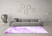 Machine Washable Abstract Purple Modern Area Rugs in a Living Room, wshabs983pur