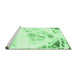 Sideview of Machine Washable Abstract Emerald Green Modern Area Rugs, wshabs983emgrn