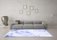 Machine Washable Abstract Blue Modern Rug, wshabs983blu