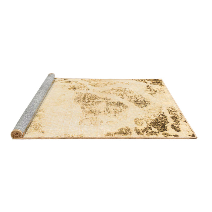 Sideview of Machine Washable Abstract Brown Modern Rug, wshabs983brn