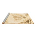 Sideview of Machine Washable Abstract Brown Modern Rug, wshabs983brn