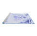 Sideview of Machine Washable Abstract Blue Modern Rug, wshabs983blu