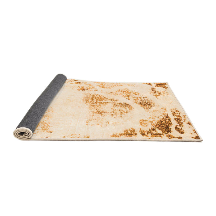 Sideview of Abstract Orange Modern Rug, abs983org
