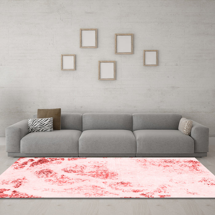 Modern Red Washable Rugs