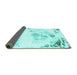 Sideview of Abstract Turquoise Modern Rug, abs983turq